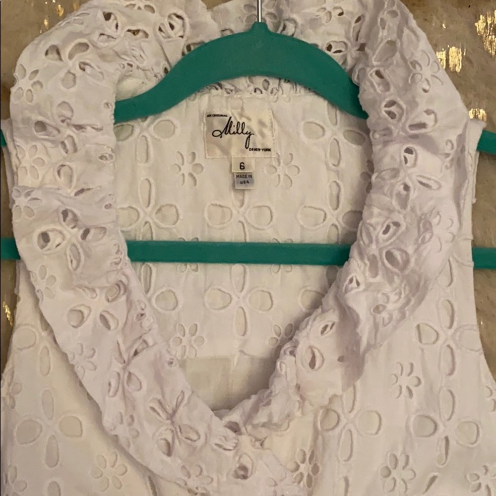Milly - Miller Wrap Bow Dress - White - Size 6 - Picture 2 of 5